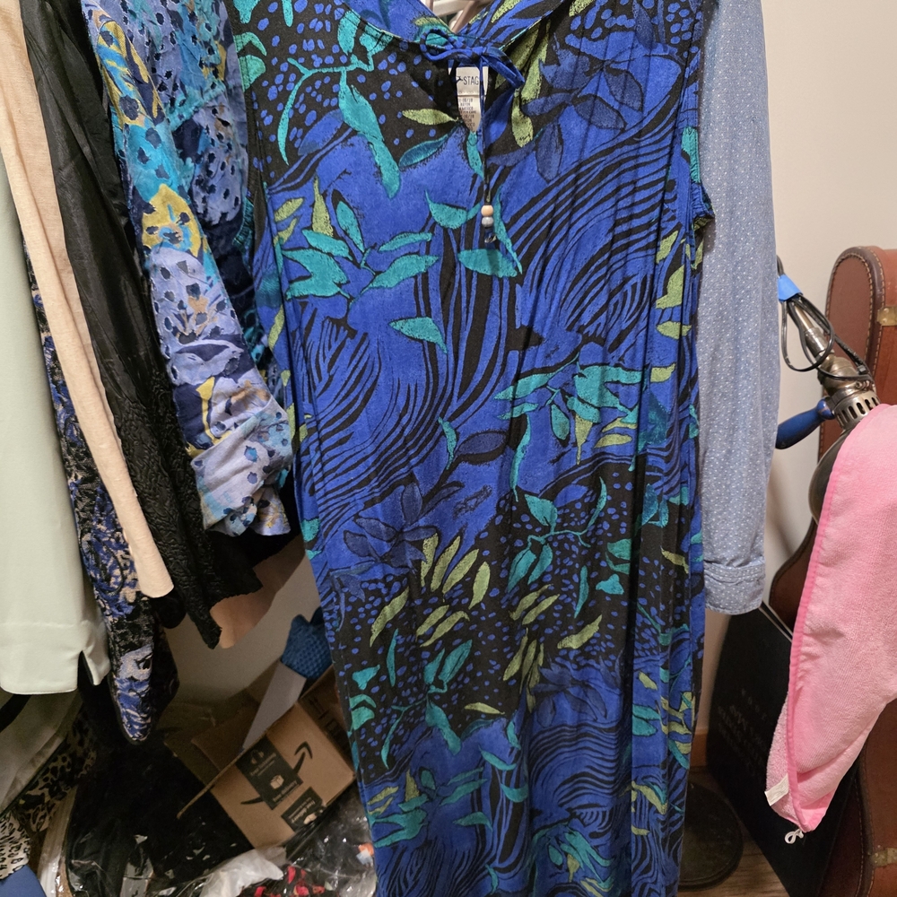 White Stag Blue and Green Maxi Dress